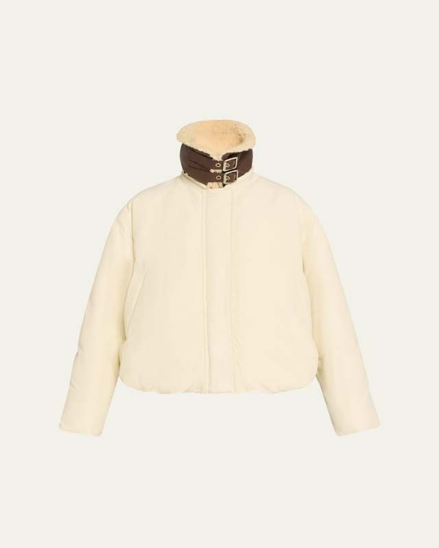 Faux-Shearling Collar Puffer Jacket